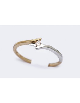 BICOLOR RING ''ROMA'' MET 0.05 CRT HSI